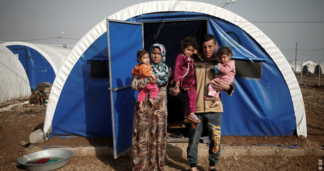 Aide d’urgence de SIF au camp de réfugiés de Hammam-al-Alil, sud de Mossoul, Irak
